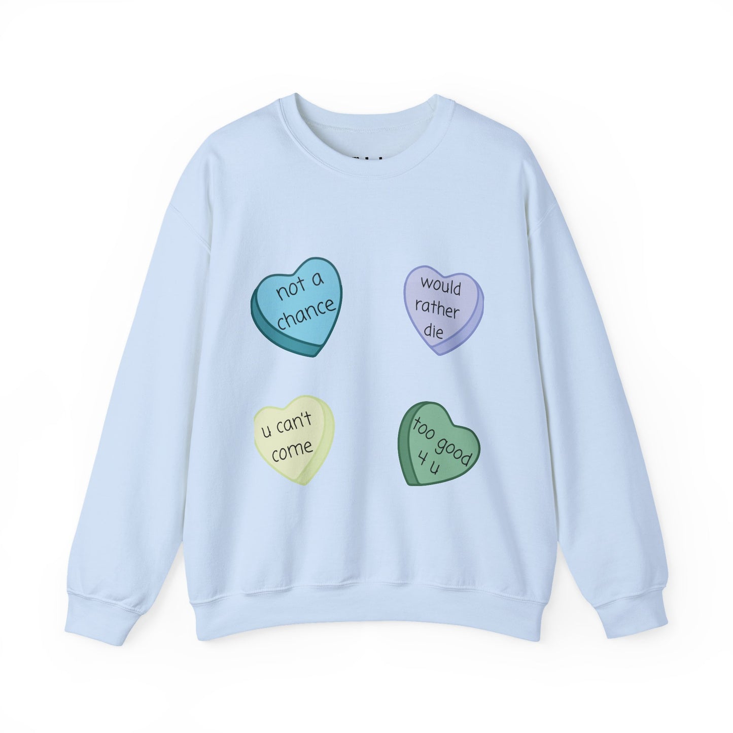 Heart Candy Sweatshirt, Gift for Singles, Love Sweatshirt, Valentine's Day Gift, Hopeless Romantic, Galentines Gift