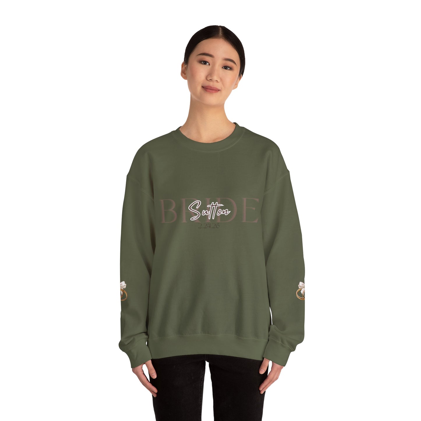 Custom Wedding Name and Date Crewneck Sweatshirt, Wedding Wear, Personalized Bridal Party Gift, Bachelorette Party, Wedding Gift