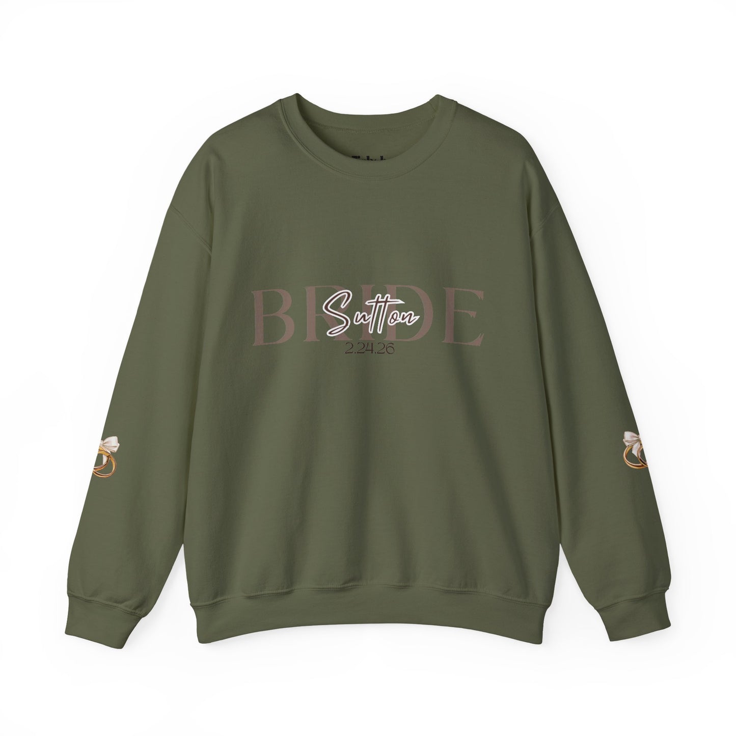 Custom Wedding Name and Date Crewneck Sweatshirt, Wedding Wear, Personalized Bridal Party Gift, Bachelorette Party, Wedding Gift