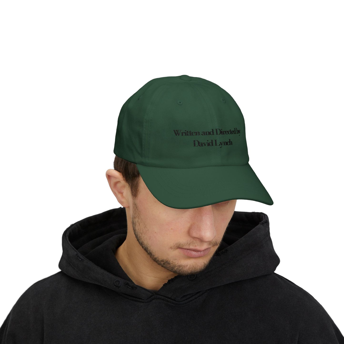 Embroidered Dad Cap, David Lynch Inspired Hat, Minimalist Baseball Cap, Retro Hipster Cap, Creative Visionary Gift, Black Dad Hat