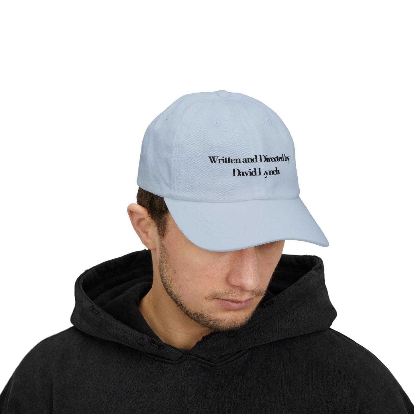 Embroidered Dad Cap, David Lynch Inspired Hat, Minimalist Baseball Cap, Retro Hipster Cap, Creative Visionary Gift, Black Dad Hat