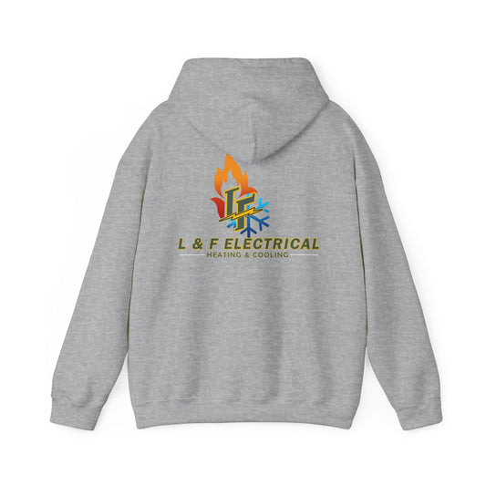 Electrician Logo Hooded Sweatshirt, Heavy Blend Hoodie for Work, Gift for Electricians, Custom Sweatshirt, Warm Winter Gear