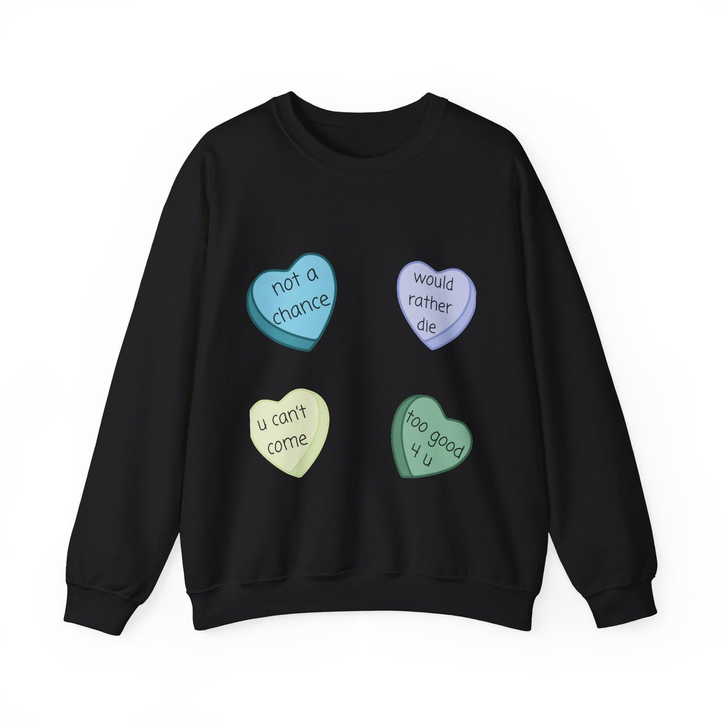 Heart Candy Sweatshirt, Gift for Singles, Love Sweatshirt, Valentine's Day Gift, Hopeless Romantic, Galentines Gift
