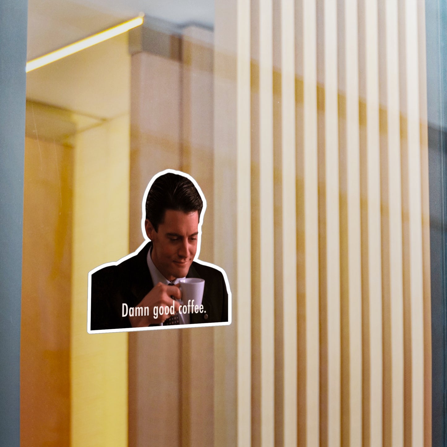 Vinyl Decal Sticker, Twin Peaks Agent Dale Cooper Coffee Scene, Pop Culture Laptop Decal, David Lynch Fan Gift, Unique Car Window Decor, DIY