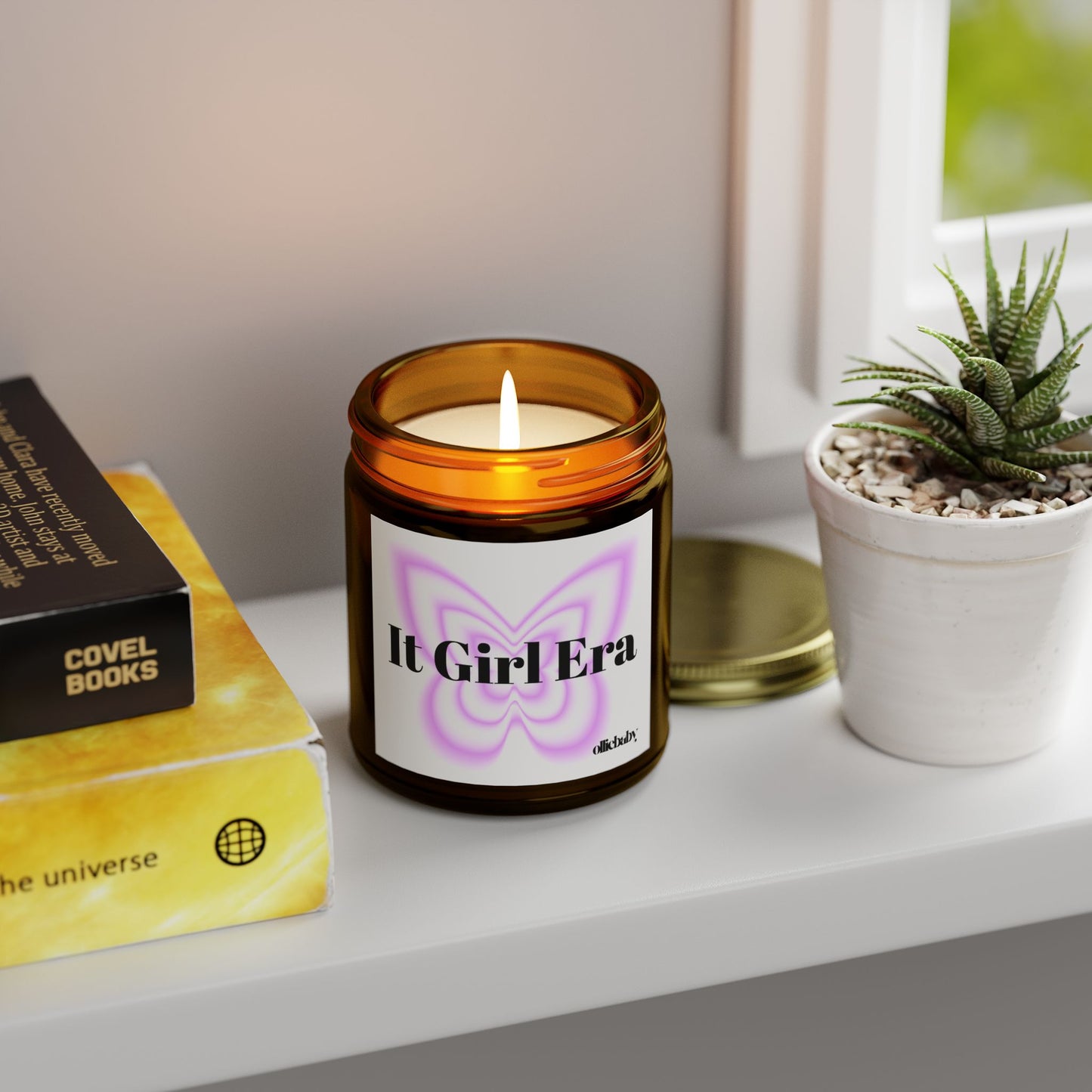9oz Cute Aesthetic Coconut Apricot Wax Scented Candle for It Girl Era Vibes, Room Decor, Relaxation Gift, Self-care, Teen Gift