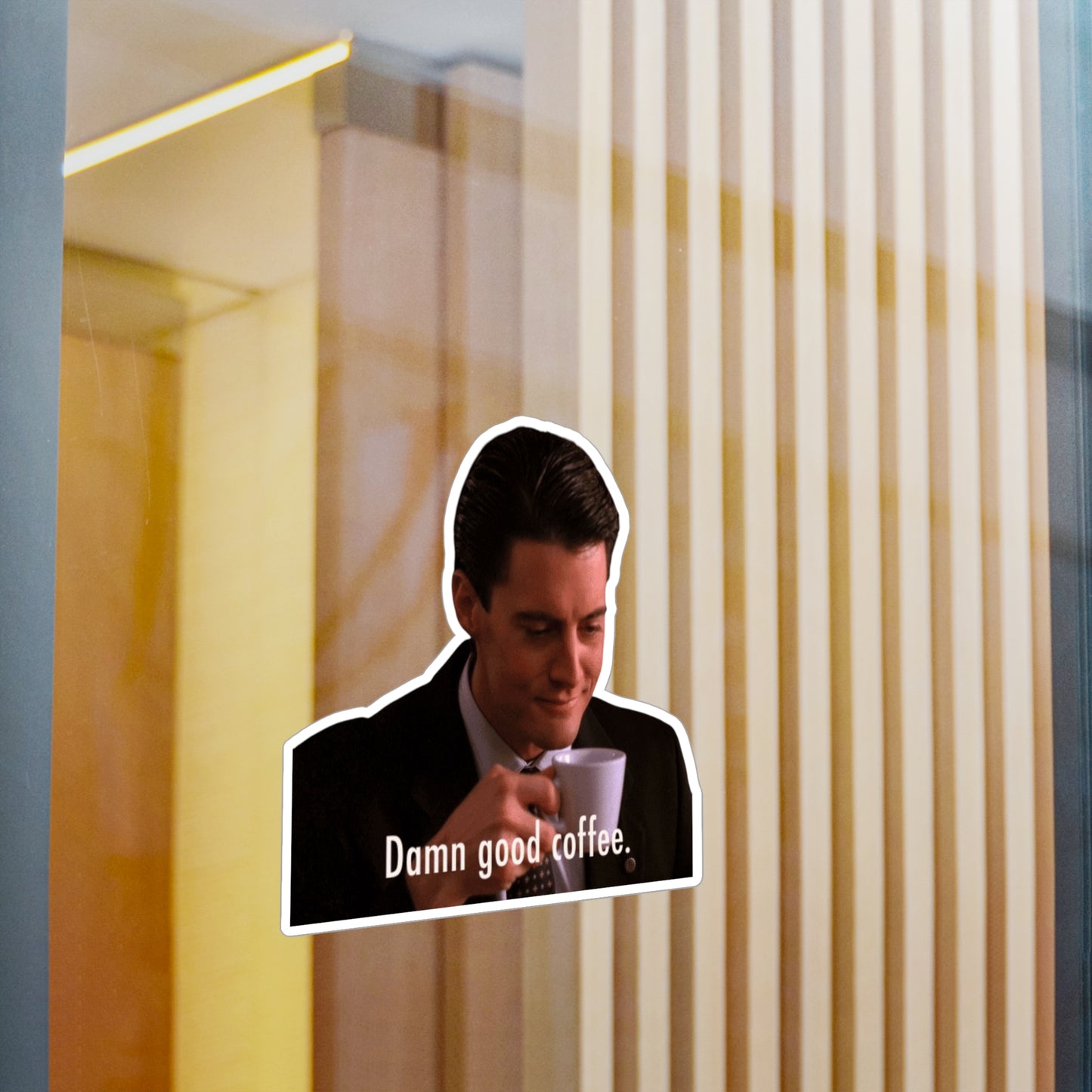 Vinyl Decal Sticker, Twin Peaks Agent Dale Cooper Coffee Scene, Pop Culture Laptop Decal, David Lynch Fan Gift, Unique Car Window Decor, DIY