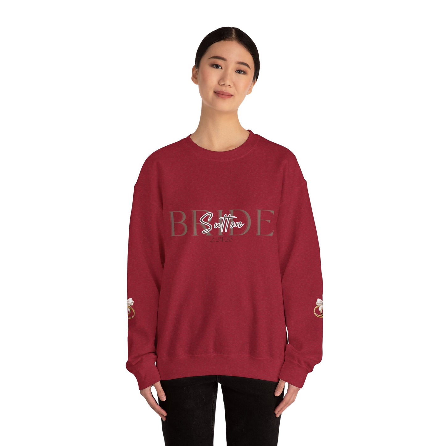 Custom Wedding Name and Date Crewneck Sweatshirt, Wedding Wear, Personalized Bridal Party Gift, Bachelorette Party, Wedding Gift