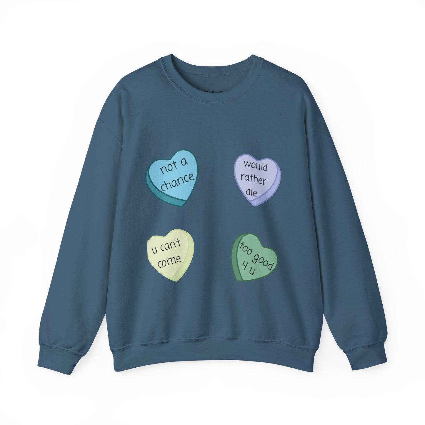 Heart Candy Sweatshirt, Gift for Singles, Love Sweatshirt, Valentine's Day Gift, Hopeless Romantic, Galentines Gift