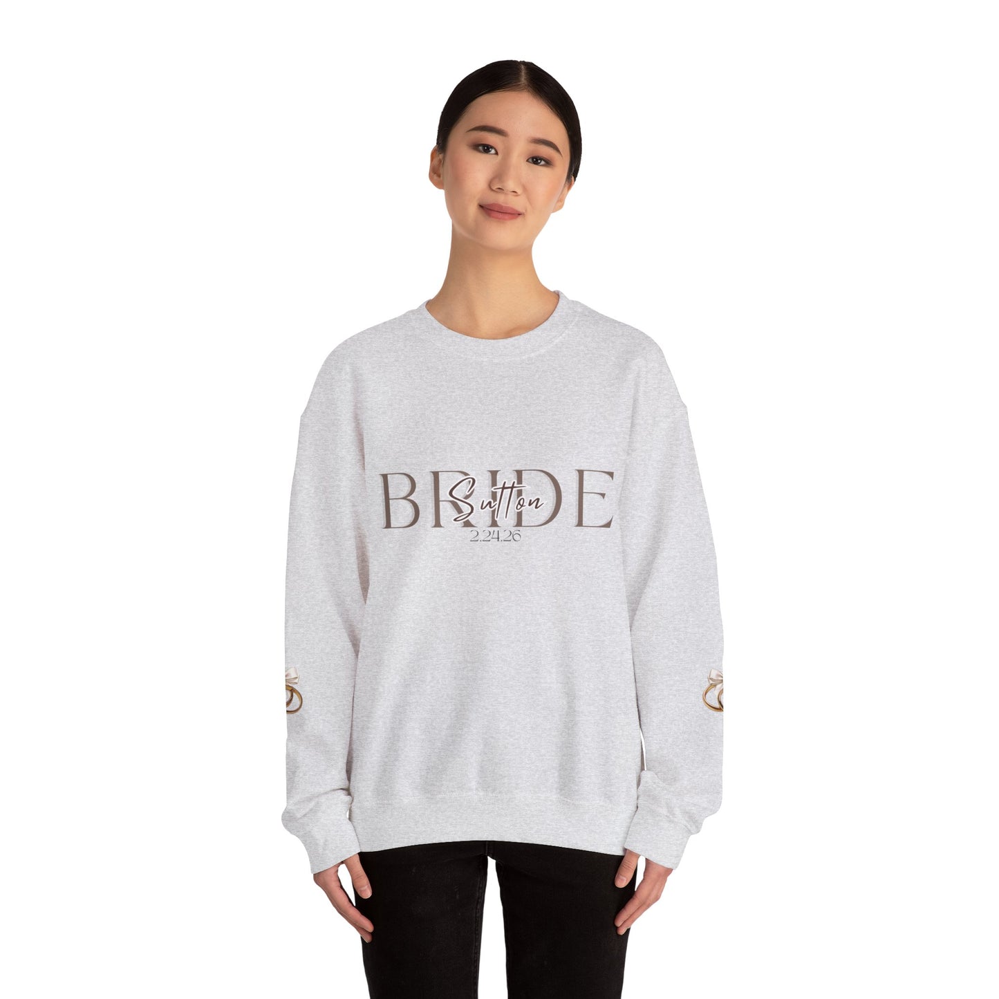 Custom Wedding Name and Date Crewneck Sweatshirt, Wedding Wear, Personalized Bridal Party Gift, Bachelorette Party, Wedding Gift