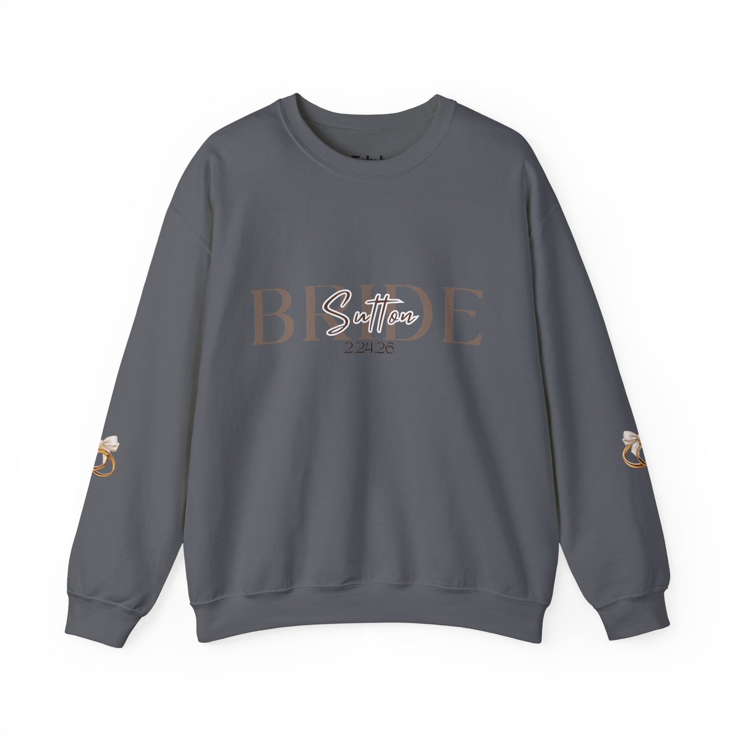 Custom Wedding Name and Date Crewneck Sweatshirt, Wedding Wear, Personalized Bridal Party Gift, Bachelorette Party, Wedding Gift