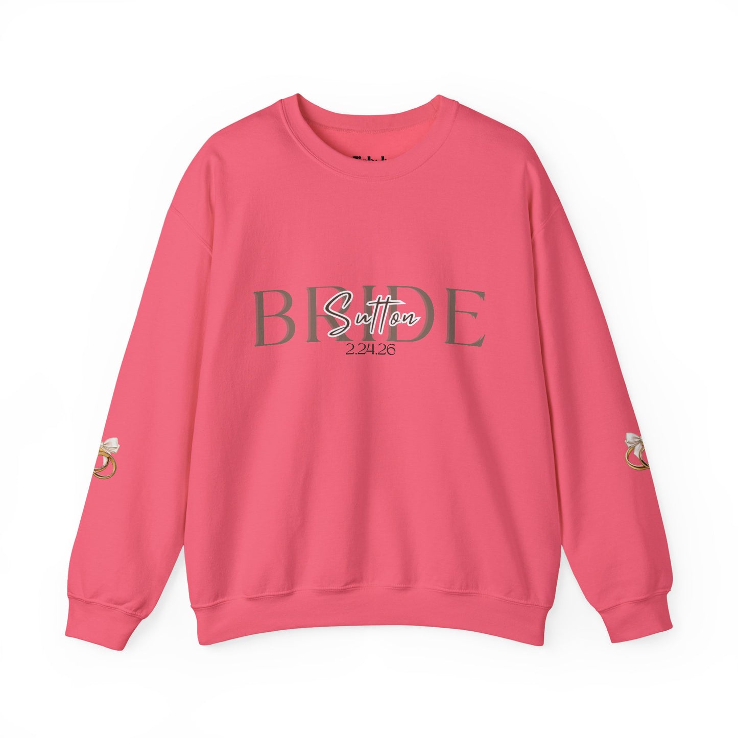 Custom Wedding Name and Date Crewneck Sweatshirt, Wedding Wear, Personalized Bridal Party Gift, Bachelorette Party, Wedding Gift