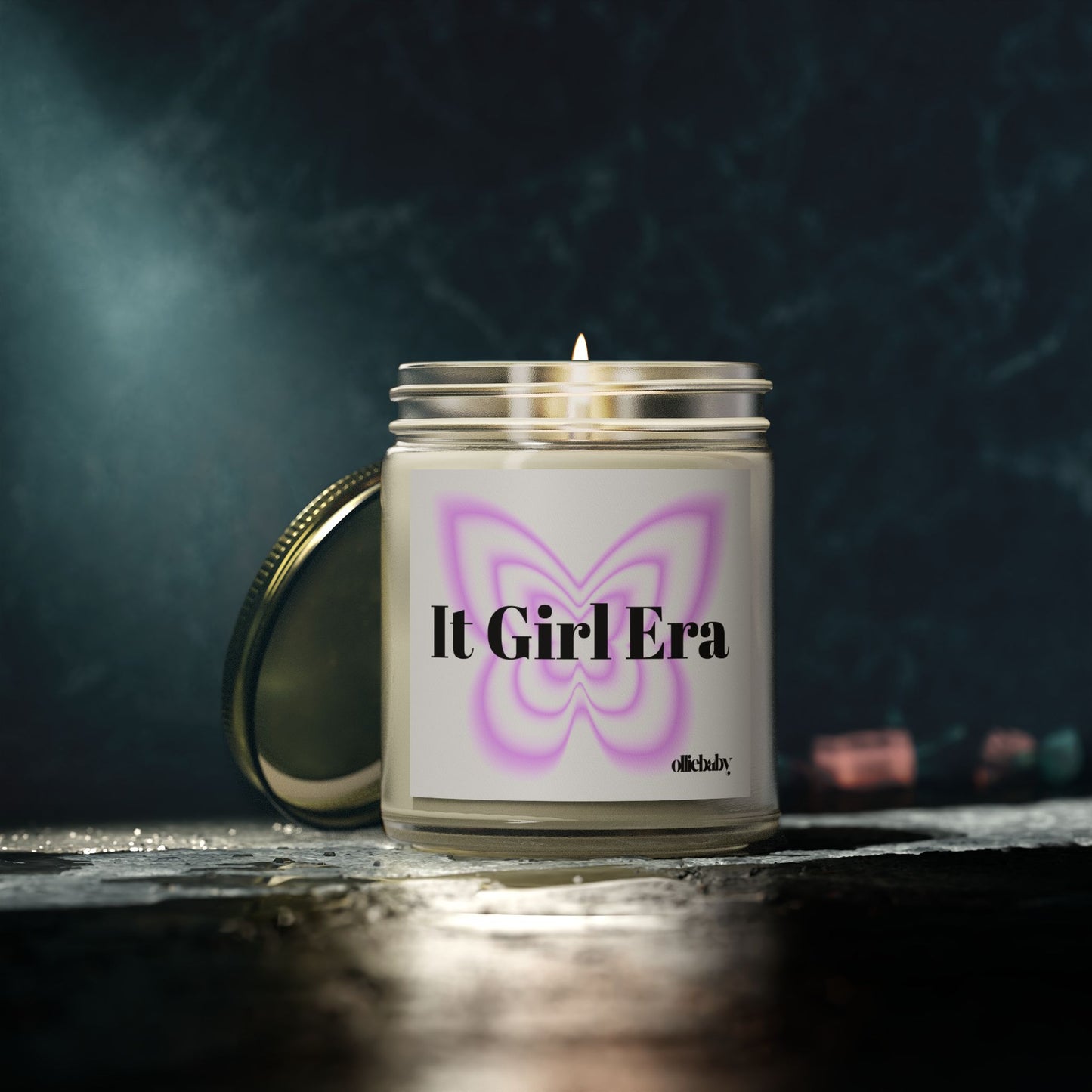 9oz Cute Aesthetic Coconut Apricot Wax Scented Candle for It Girl Era Vibes, Room Decor, Relaxation Gift, Self-care, Teen Gift
