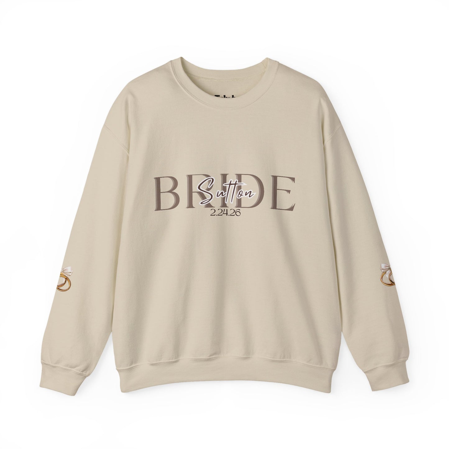 Custom Wedding Name and Date Crewneck Sweatshirt, Wedding Wear, Personalized Bridal Party Gift, Bachelorette Party, Wedding Gift