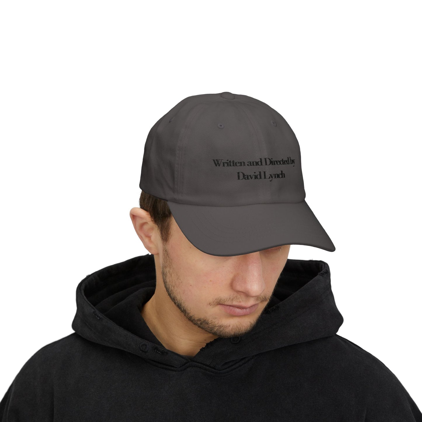 Embroidered Dad Cap, David Lynch Inspired Hat, Minimalist Baseball Cap, Retro Hipster Cap, Creative Visionary Gift, Black Dad Hat