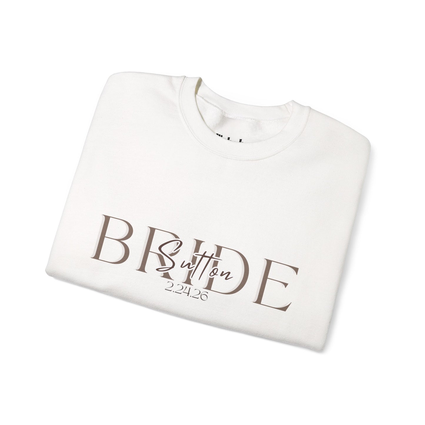 Custom Wedding Name and Date Crewneck Sweatshirt, Wedding Wear, Personalized Bridal Party Gift, Bachelorette Party, Wedding Gift