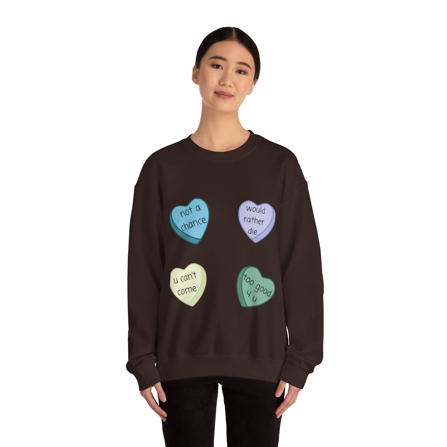Heart Candy Sweatshirt, Gift for Singles, Love Sweatshirt, Valentine's Day Gift, Hopeless Romantic, Galentines Gift