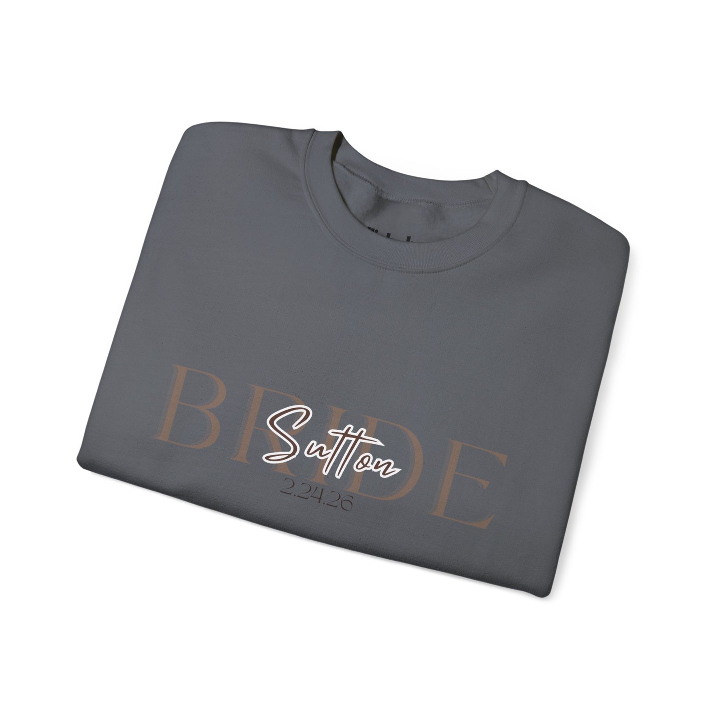 Custom Wedding Name and Date Crewneck Sweatshirt, Wedding Wear, Personalized Bridal Party Gift, Bachelorette Party, Wedding Gift