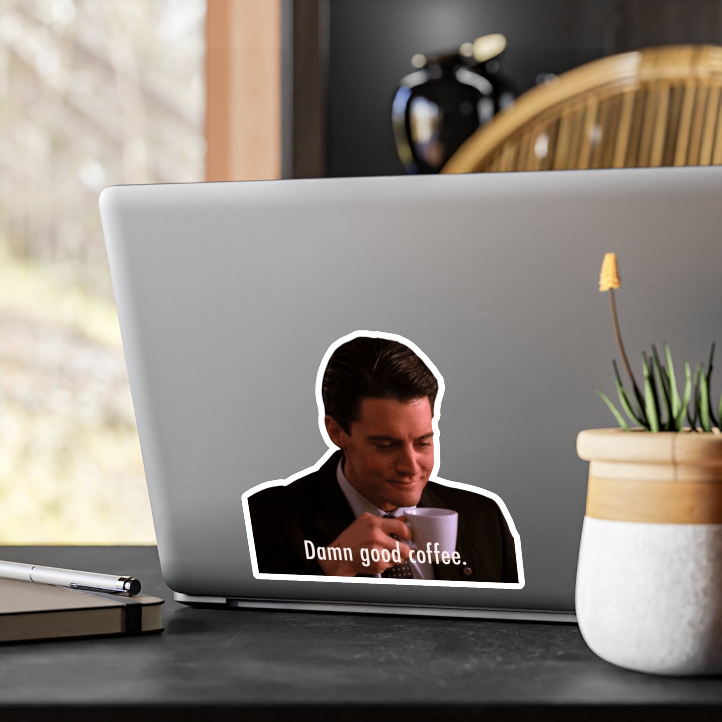 Vinyl Decal Sticker, Twin Peaks Agent Dale Cooper Coffee Scene, Pop Culture Laptop Decal, David Lynch Fan Gift, Unique Car Window Decor, DIY