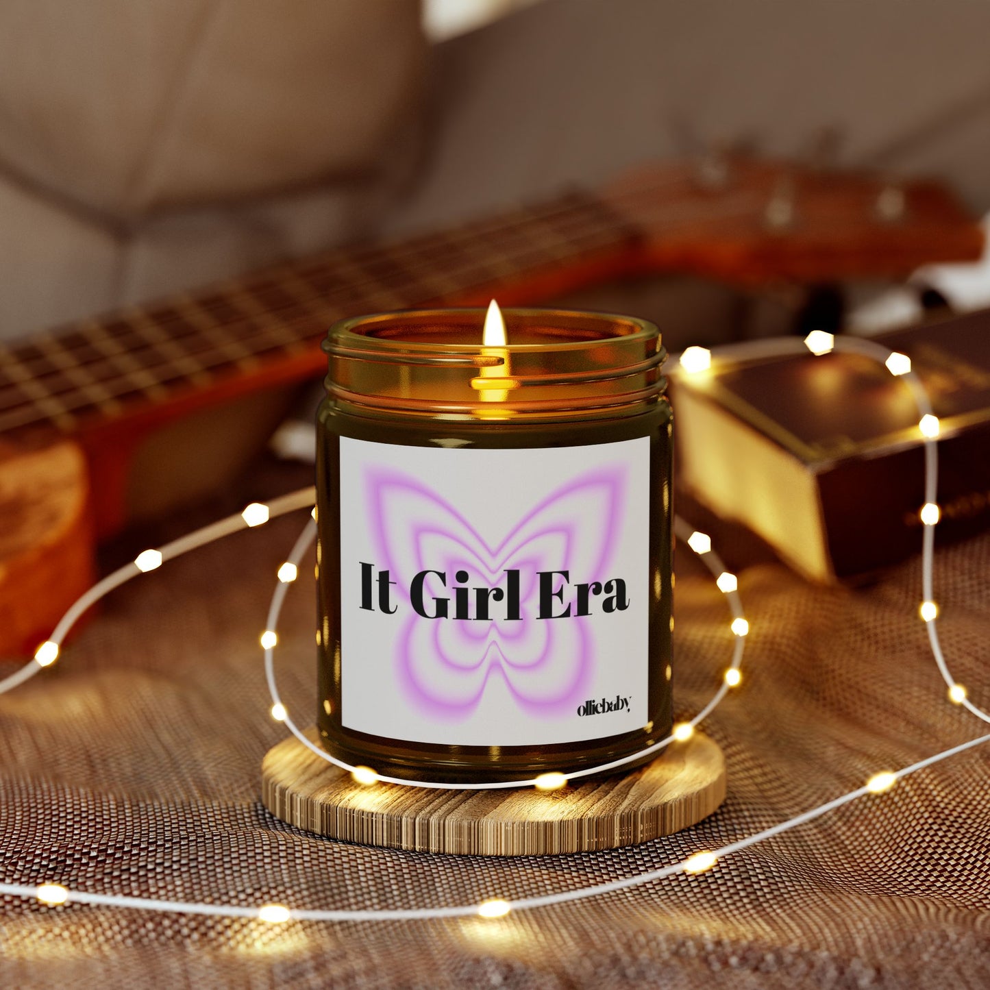 9oz Cute Aesthetic Coconut Apricot Wax Scented Candle for It Girl Era Vibes, Room Decor, Relaxation Gift, Self-care, Teen Gift