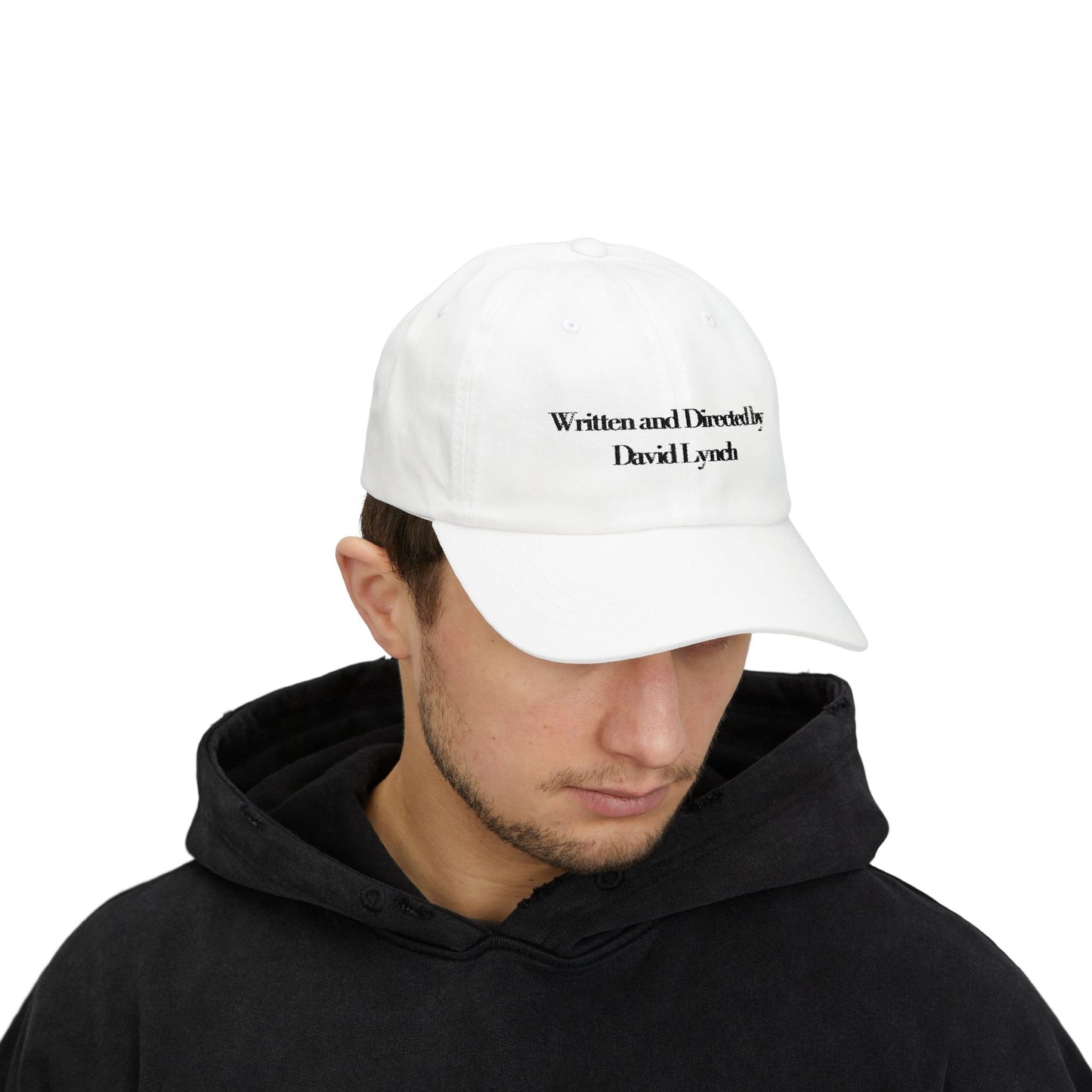Embroidered Dad Cap, David Lynch Inspired Hat, Minimalist Baseball Cap, Retro Hipster Cap, Creative Visionary Gift, Black Dad Hat