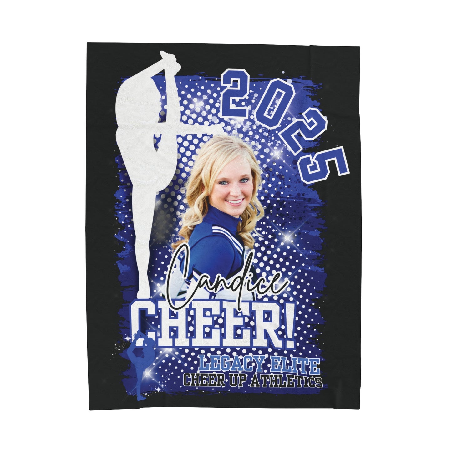 Blanket, Personalized Cheerleader Blanket with Color Photo, Custom Photo Fleece Throw, Sports Team Gift, Cheerleader Blanket, Cheer Gift