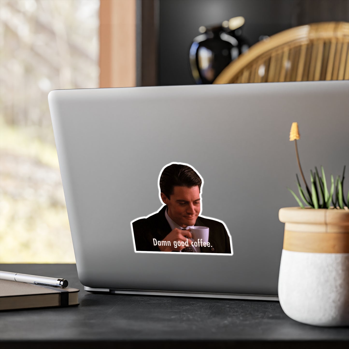 Vinyl Decal Sticker, Twin Peaks Agent Dale Cooper Coffee Scene, Pop Culture Laptop Decal, David Lynch Fan Gift, Unique Car Window Decor, DIY