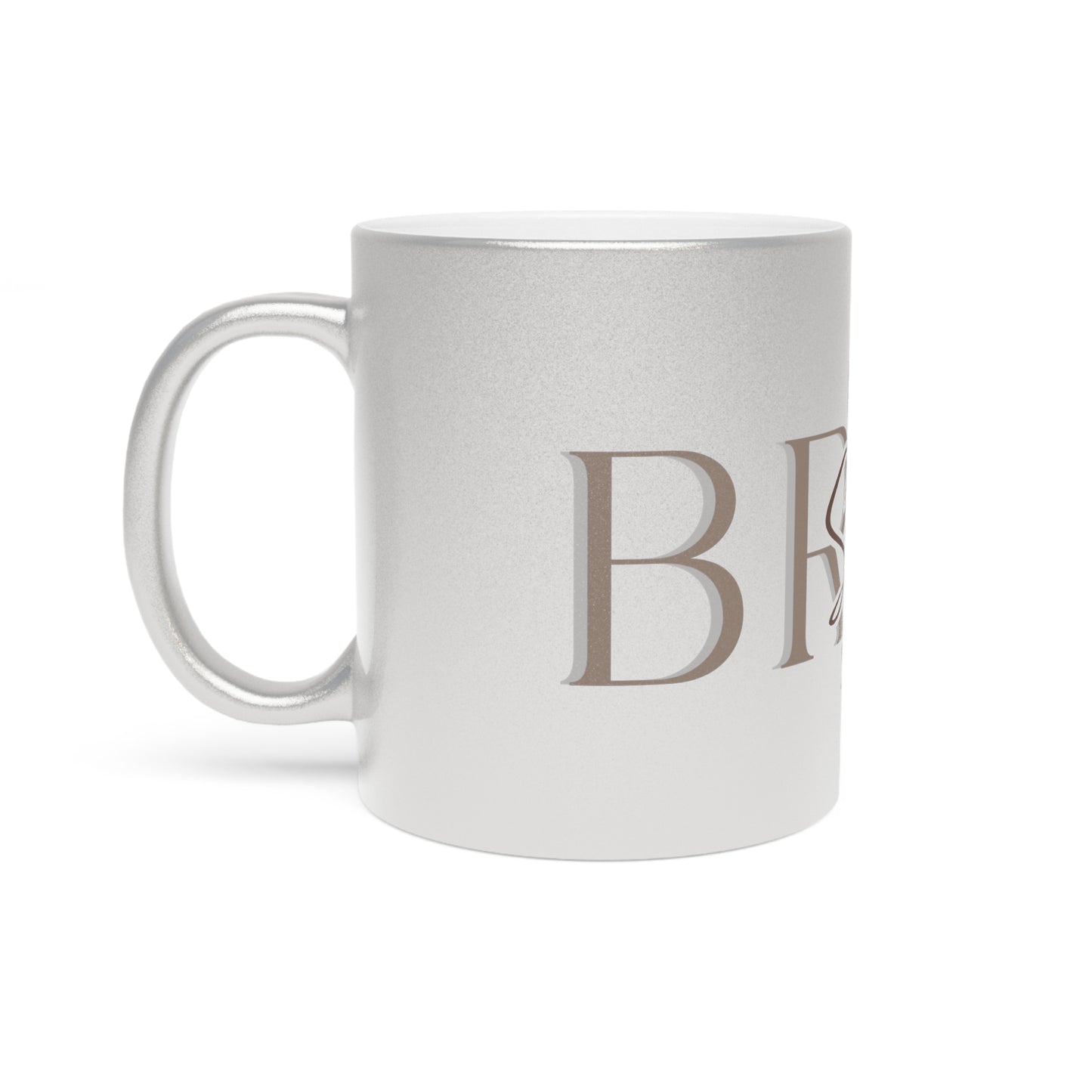 Metallic Mug, Customizable Wedding Gift, Heartfelt Trendy Cup, Silver Gold Drinkware, Personalized Bridal Shower Present
