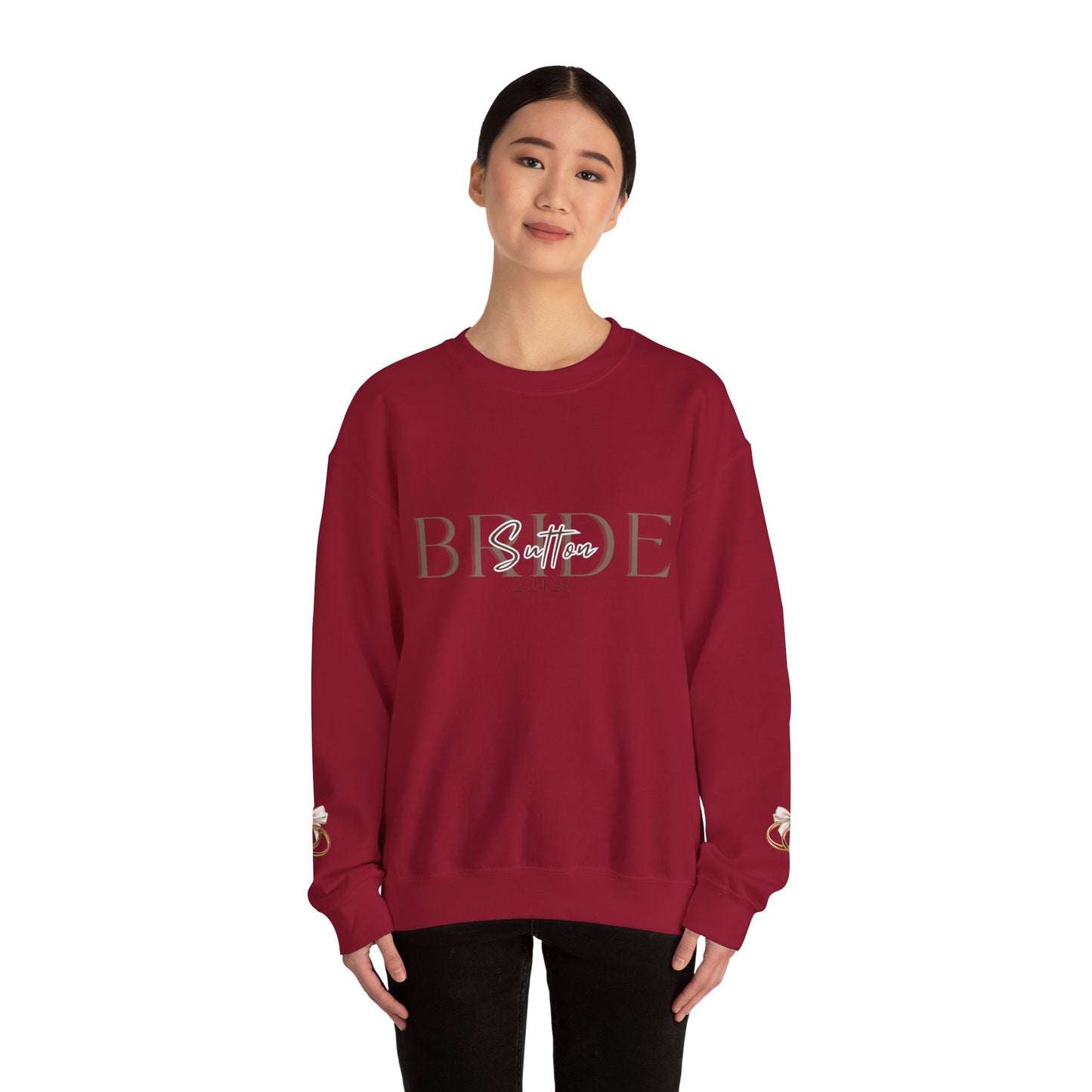 Custom Wedding Name and Date Crewneck Sweatshirt, Wedding Wear, Personalized Bridal Party Gift, Bachelorette Party, Wedding Gift