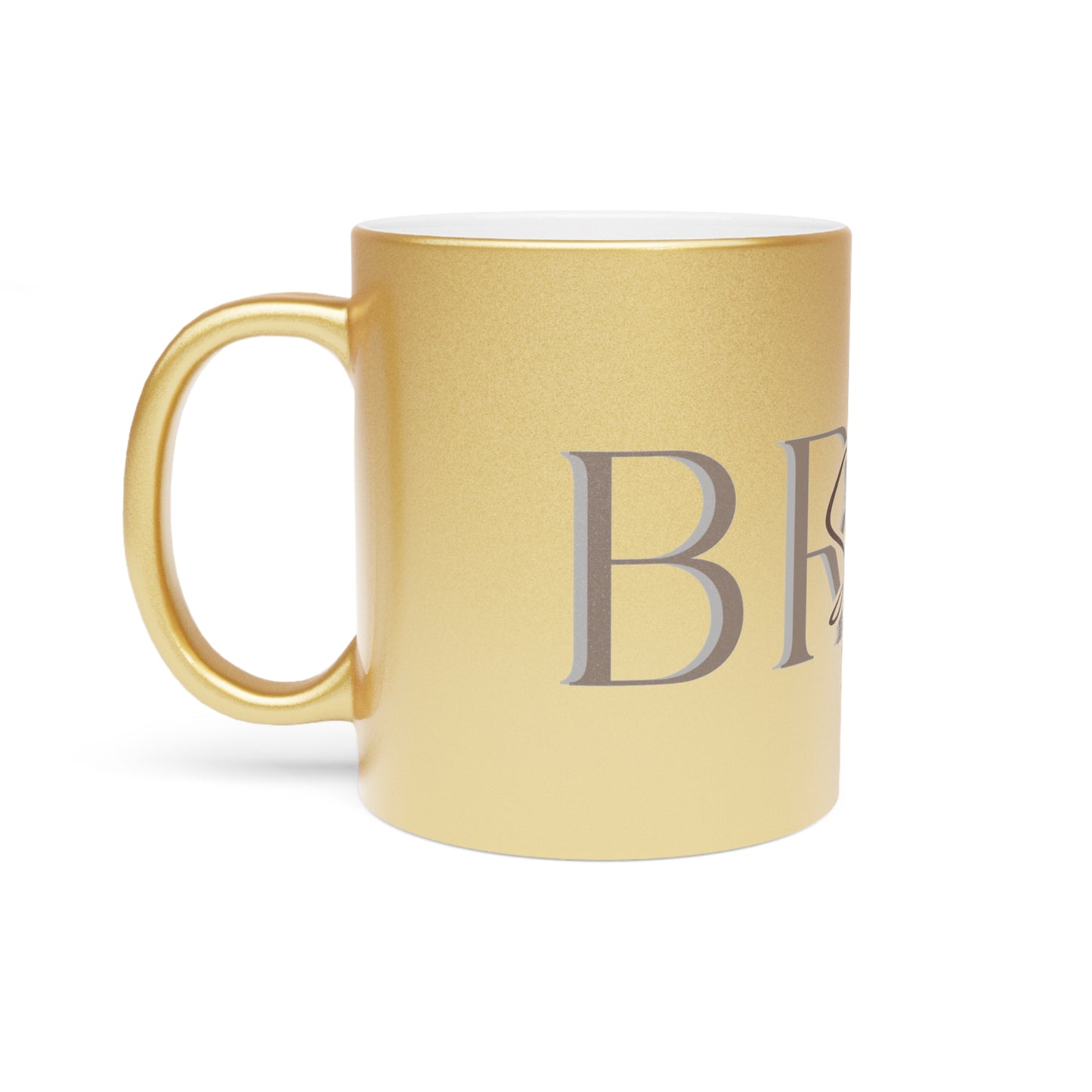 Metallic Mug, Customizable Wedding Gift, Heartfelt Trendy Cup, Silver Gold Drinkware, Personalized Bridal Shower Present
