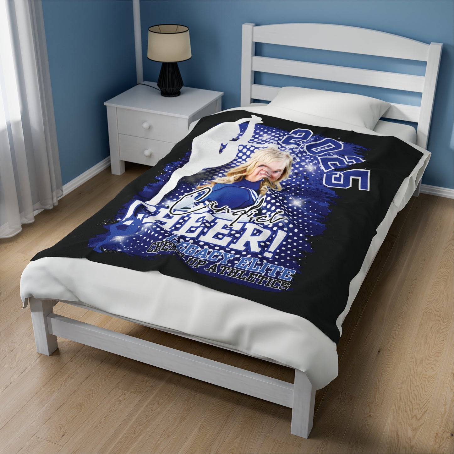 Blanket, Personalized Cheerleader Blanket with Color Photo, Custom Photo Fleece Throw, Sports Team Gift, Cheerleader Blanket, Cheer Gift