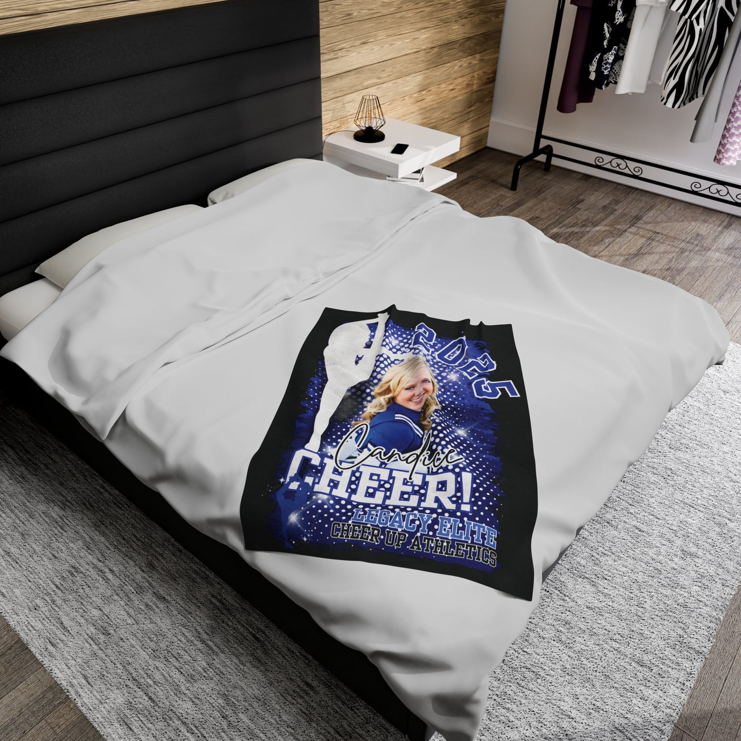 Blanket, Personalized Cheerleader Blanket with Color Photo, Custom Photo Fleece Throw, Sports Team Gift, Cheerleader Blanket, Cheer Gift