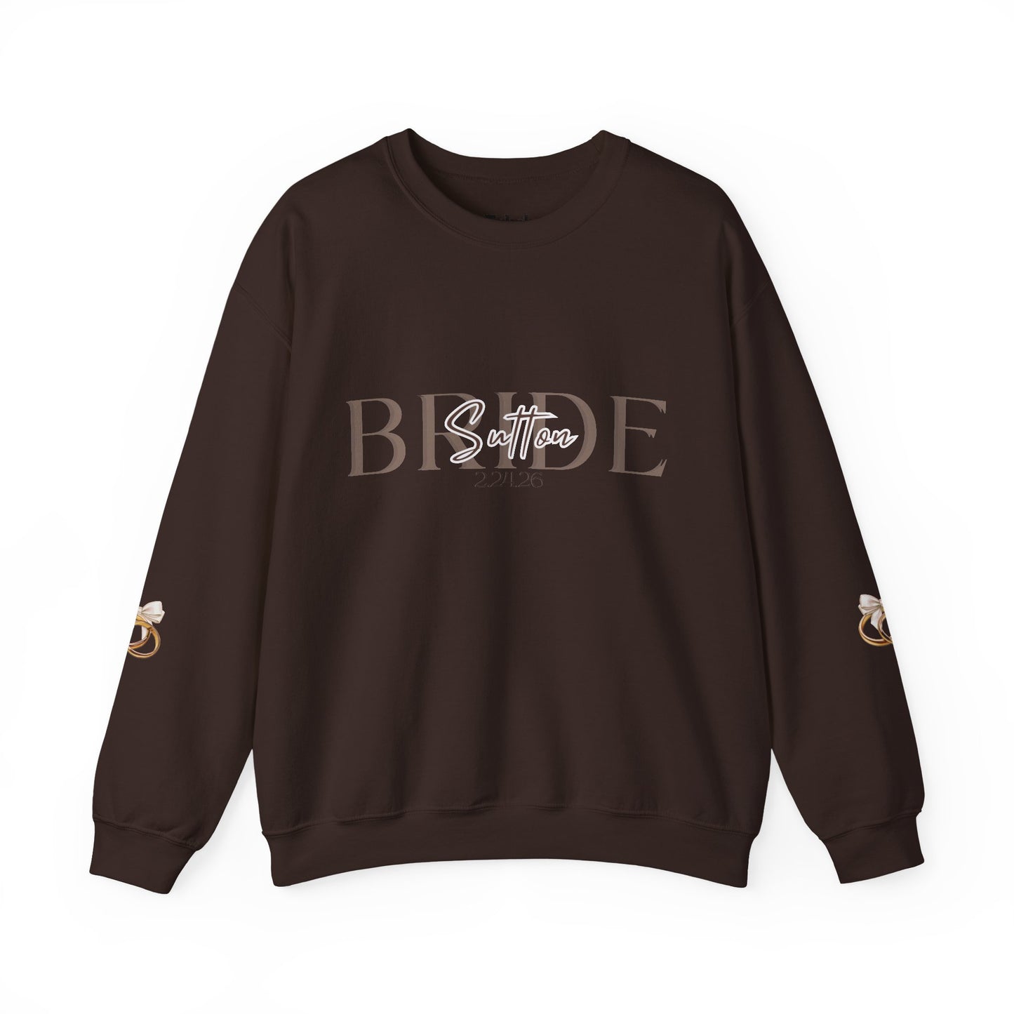 Custom Wedding Name and Date Crewneck Sweatshirt, Wedding Wear, Personalized Bridal Party Gift, Bachelorette Party, Wedding Gift