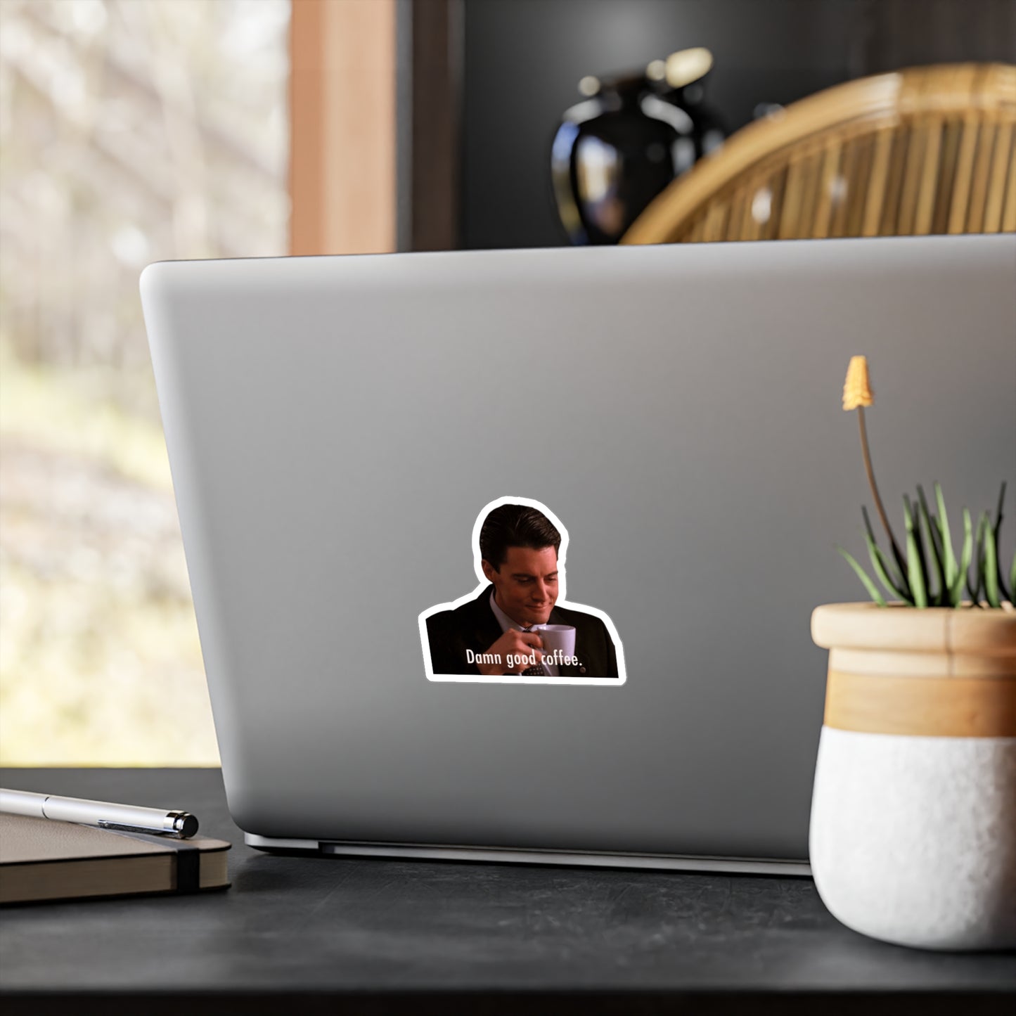 Vinyl Decal Sticker, Twin Peaks Agent Dale Cooper Coffee Scene, Pop Culture Laptop Decal, David Lynch Fan Gift, Unique Car Window Decor, DIY