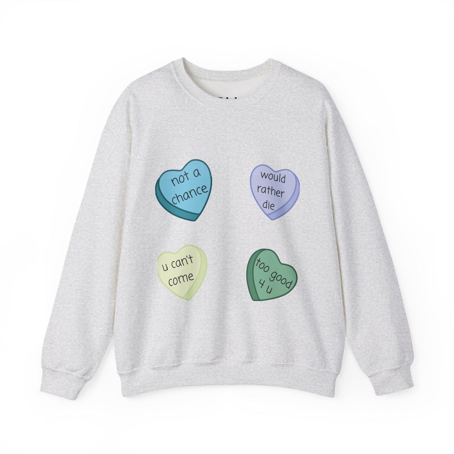 Heart Candy Sweatshirt, Gift for Singles, Love Sweatshirt, Valentine's Day Gift, Hopeless Romantic, Galentines Gift