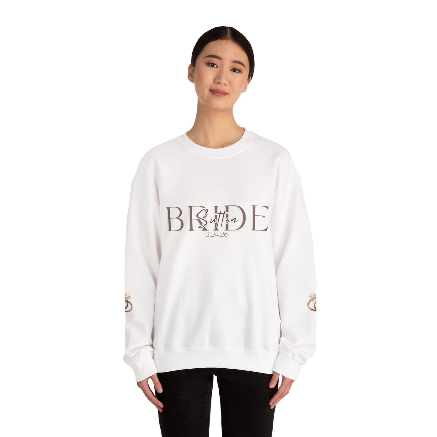 Custom Wedding Name and Date Crewneck Sweatshirt, Wedding Wear, Personalized Bridal Party Gift, Bachelorette Party, Wedding Gift