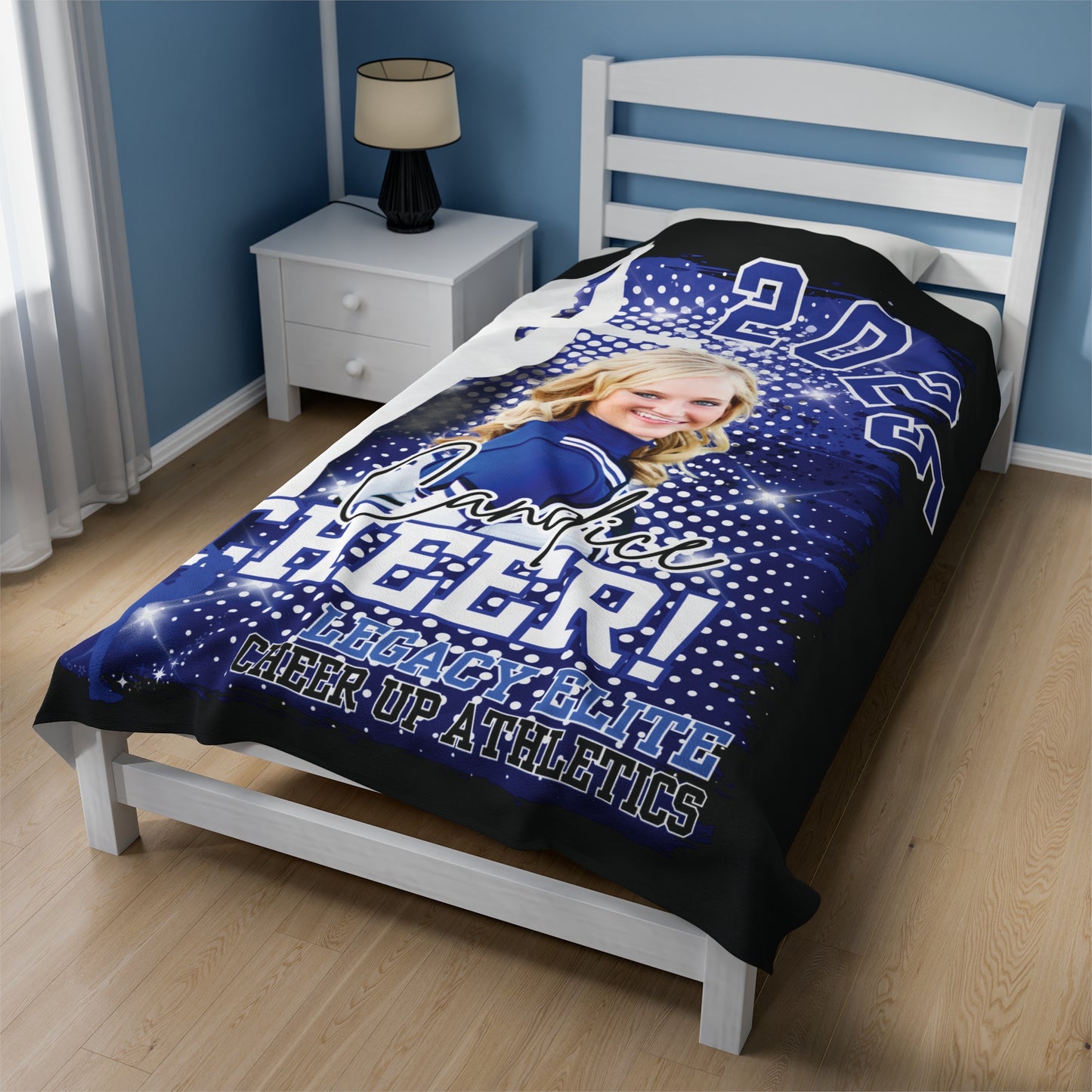 Blanket, Personalized Cheerleader Blanket with Color Photo, Custom Photo Fleece Throw, Sports Team Gift, Cheerleader Blanket, Cheer Gift