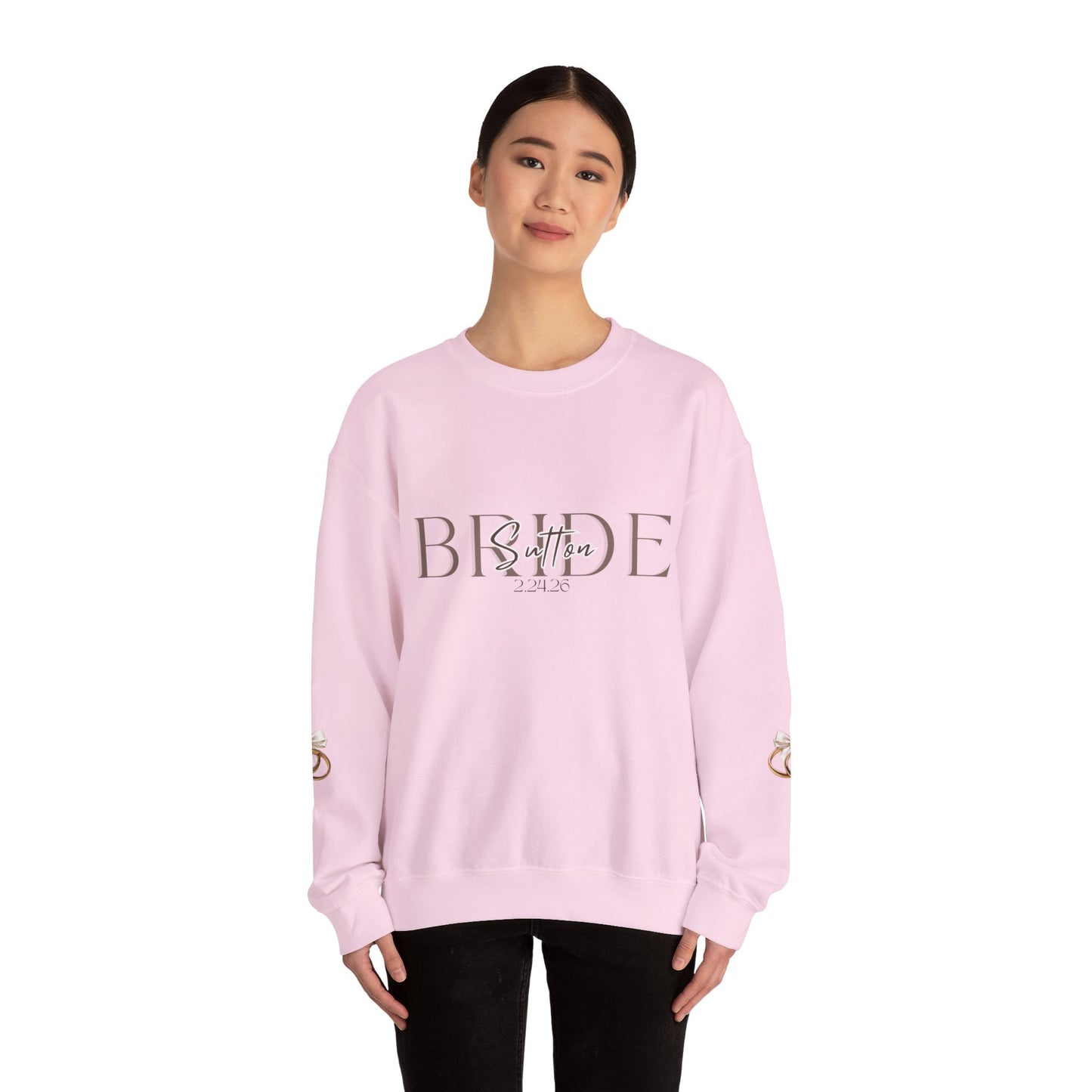 Custom Wedding Name and Date Crewneck Sweatshirt, Wedding Wear, Personalized Bridal Party Gift, Bachelorette Party, Wedding Gift