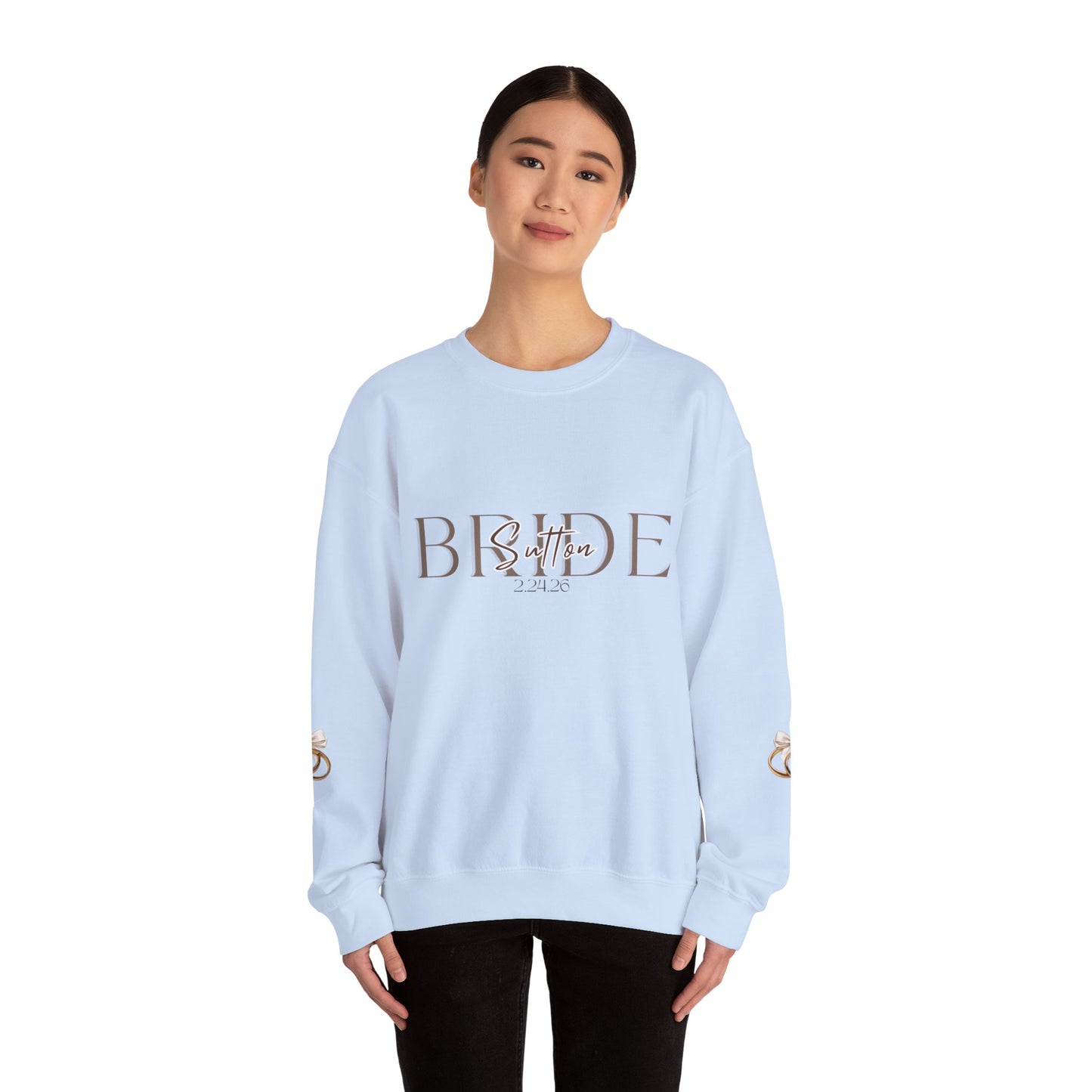 Custom Wedding Name and Date Crewneck Sweatshirt, Wedding Wear, Personalized Bridal Party Gift, Bachelorette Party, Wedding Gift