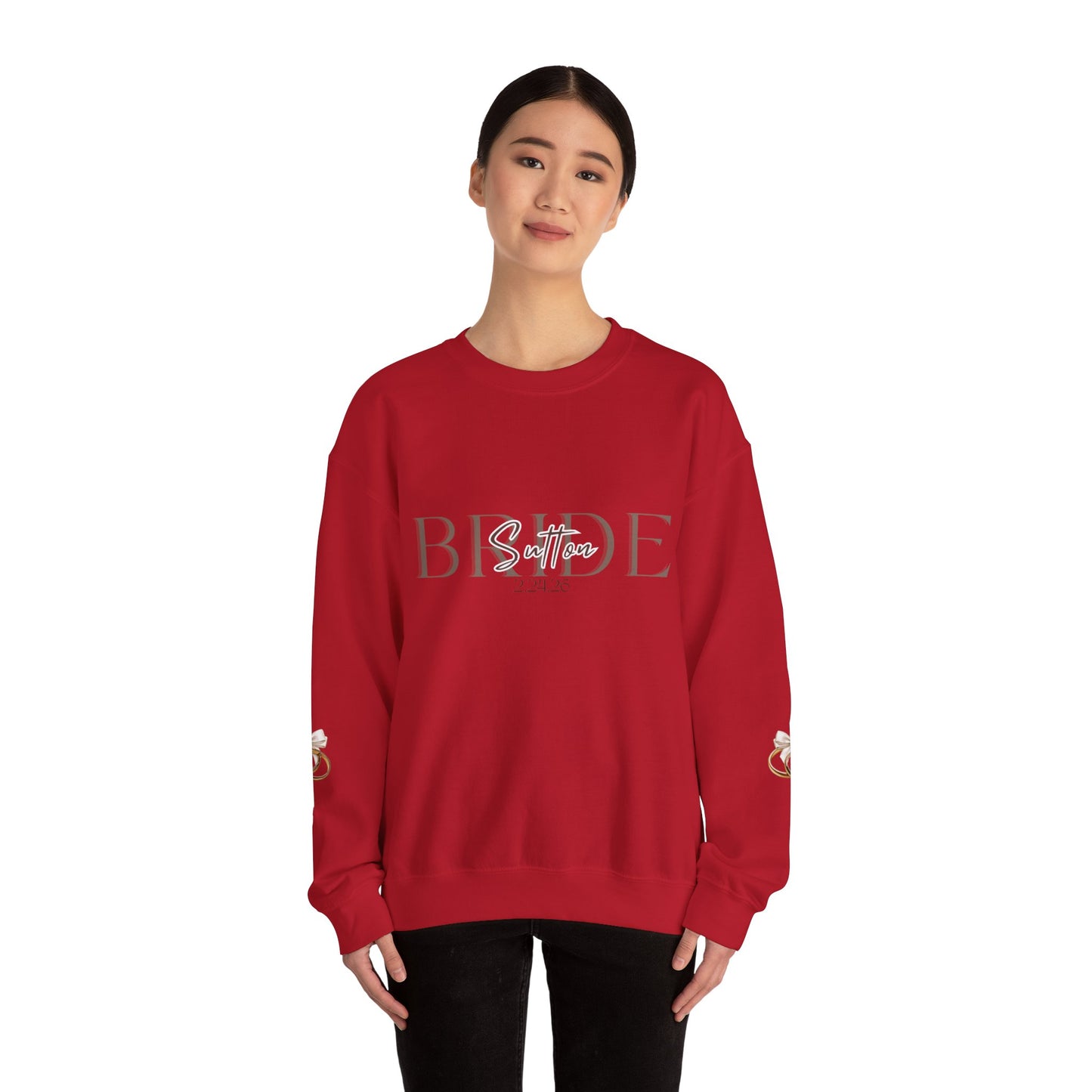 Custom Wedding Name and Date Crewneck Sweatshirt, Wedding Wear, Personalized Bridal Party Gift, Bachelorette Party, Wedding Gift