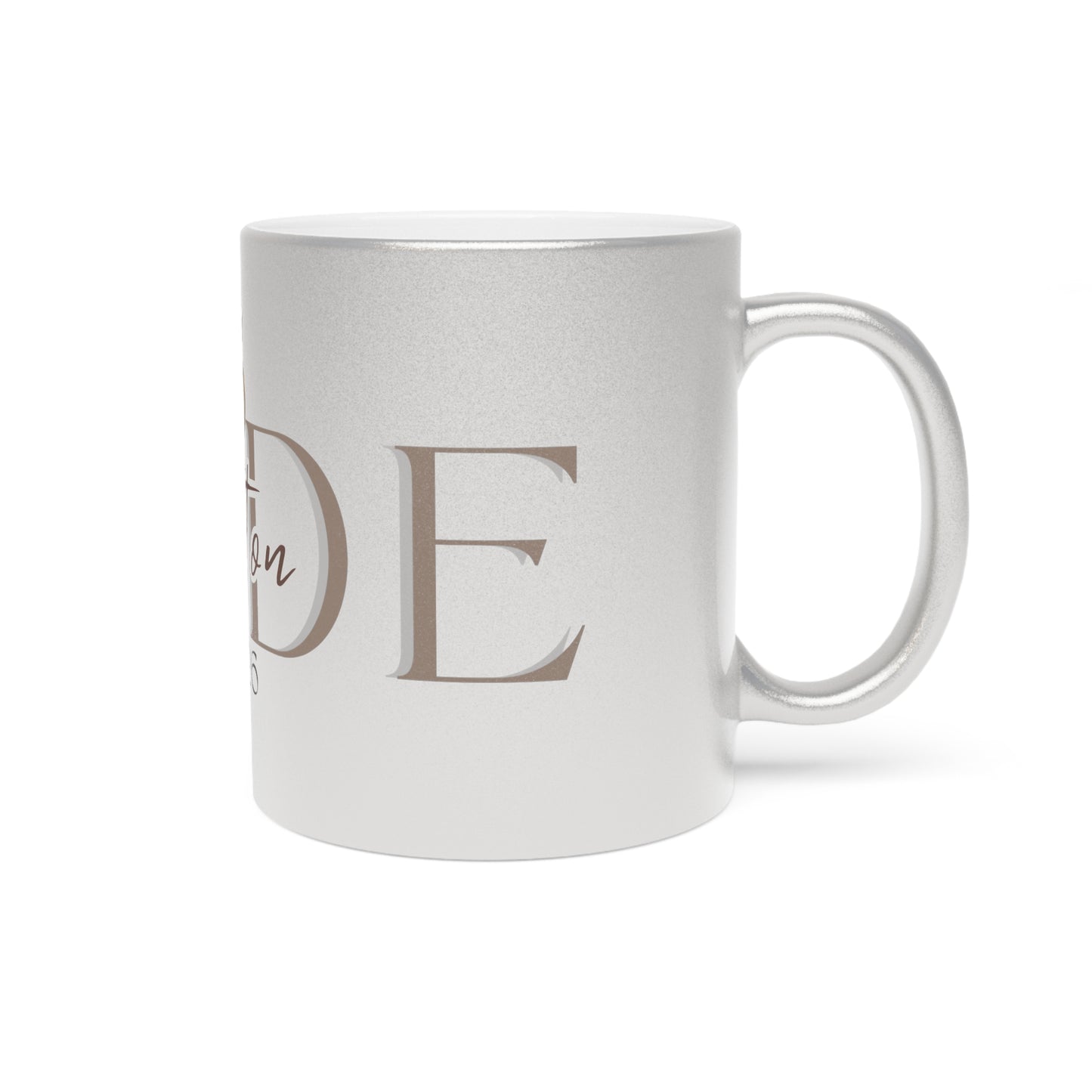 Metallic Mug, Customizable Wedding Gift, Heartfelt Trendy Cup, Silver Gold Drinkware, Personalized Bridal Shower Present