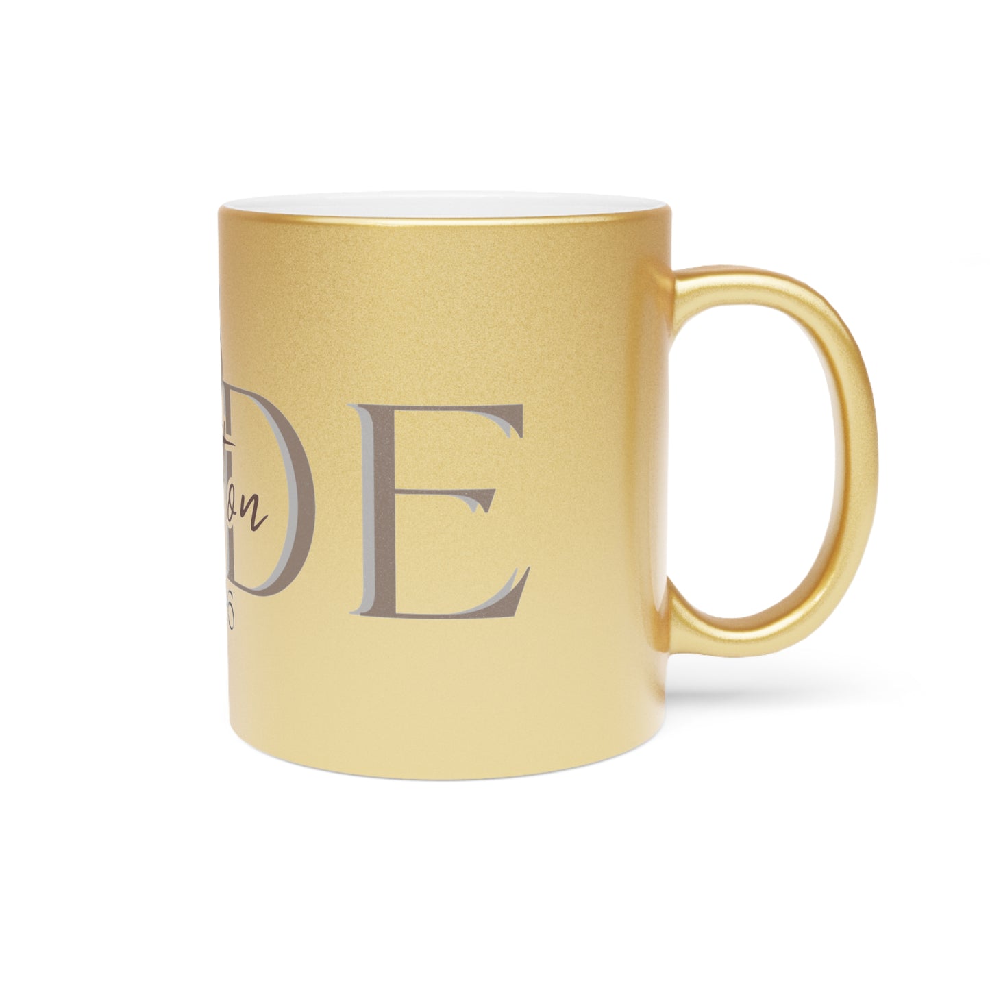 Metallic Mug, Customizable Wedding Gift, Heartfelt Trendy Cup, Silver Gold Drinkware, Personalized Bridal Shower Present