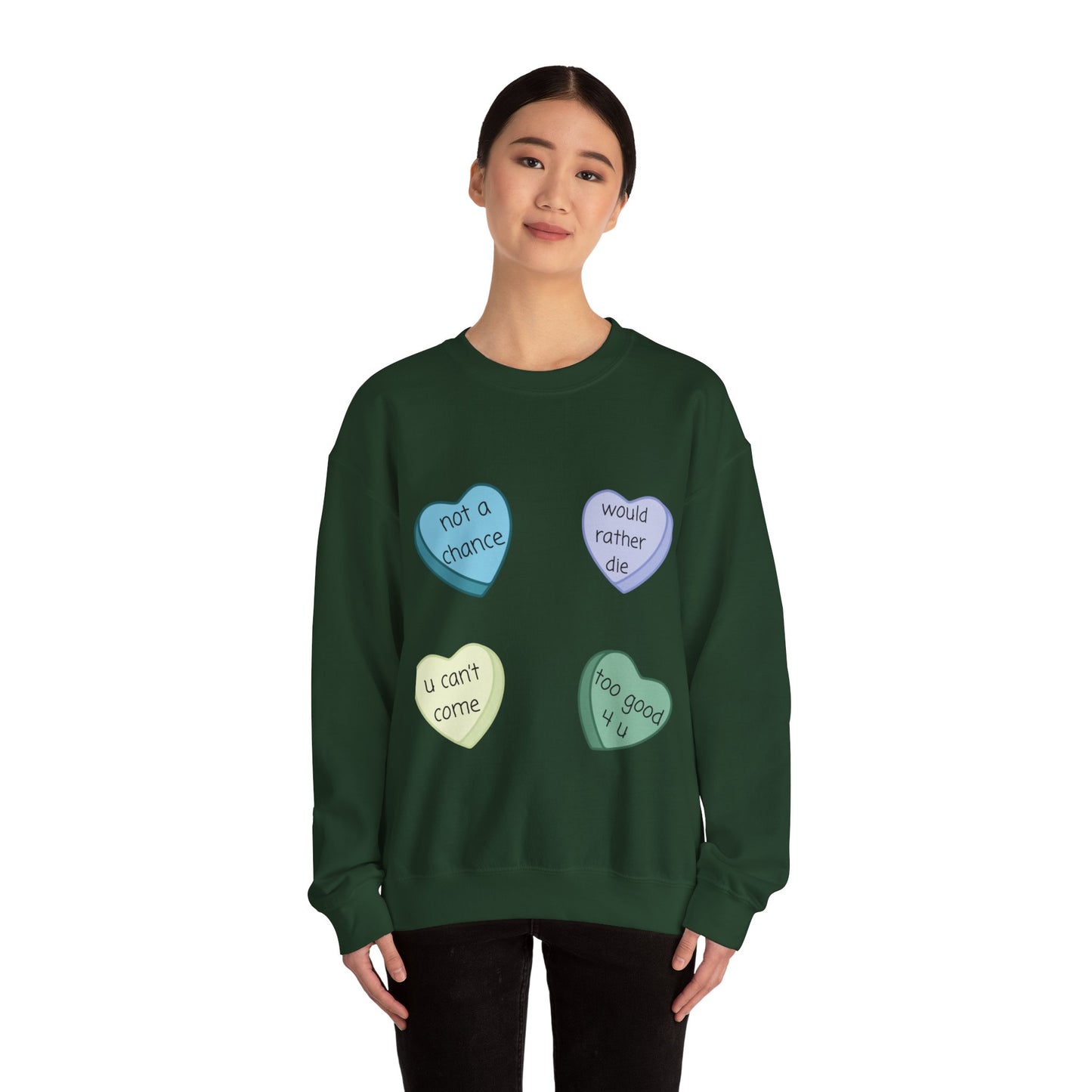 Heart Candy Sweatshirt, Gift for Singles, Love Sweatshirt, Valentine's Day Gift, Hopeless Romantic, Galentines Gift