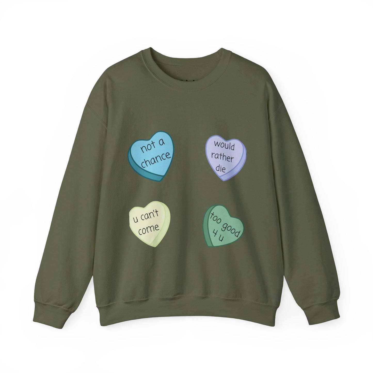 Heart Candy Sweatshirt, Gift for Singles, Love Sweatshirt, Valentine's Day Gift, Hopeless Romantic, Galentines Gift