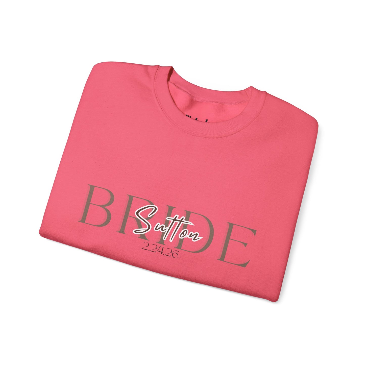 Custom Wedding Name and Date Crewneck Sweatshirt, Wedding Wear, Personalized Bridal Party Gift, Bachelorette Party, Wedding Gift