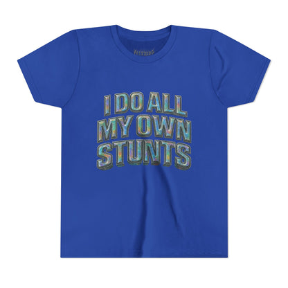 I do all my own stunts - kids Unisex Plain White Crew T‑Shirt