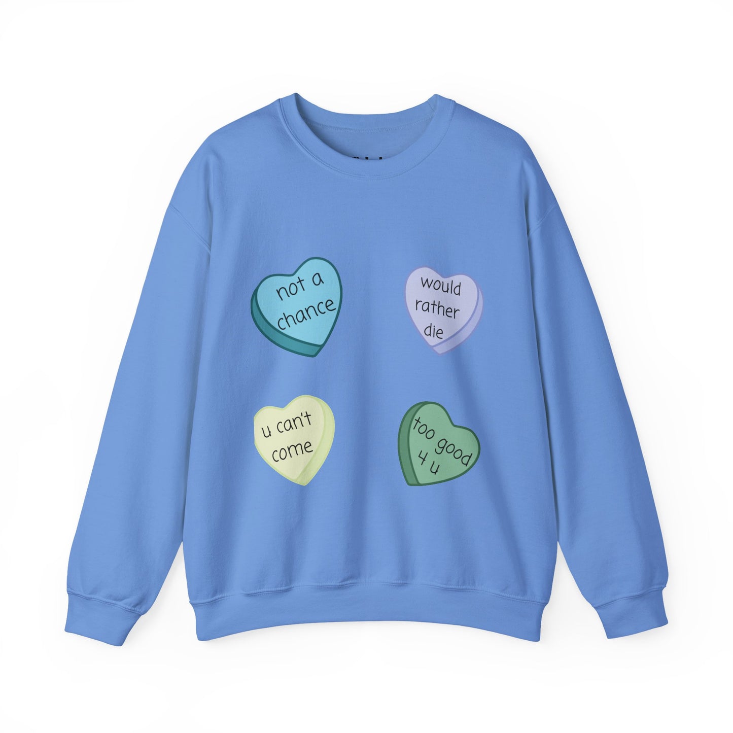 Heart Candy Sweatshirt,  Gift for Singles, Love Sweatshirt, Valentine's Day Gift, Hopeless Romantic, Galentines Gift