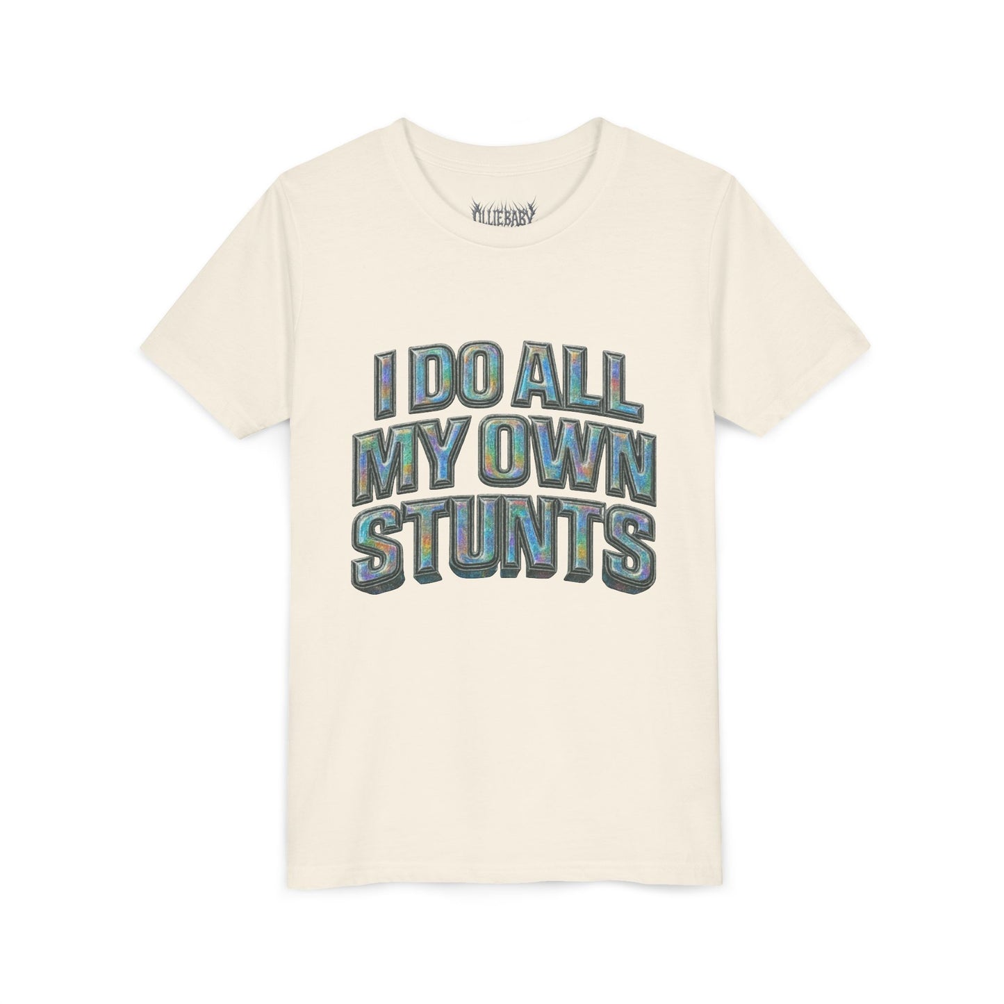 I do all my own stunts - kids Unisex Plain White Crew T‑Shirt