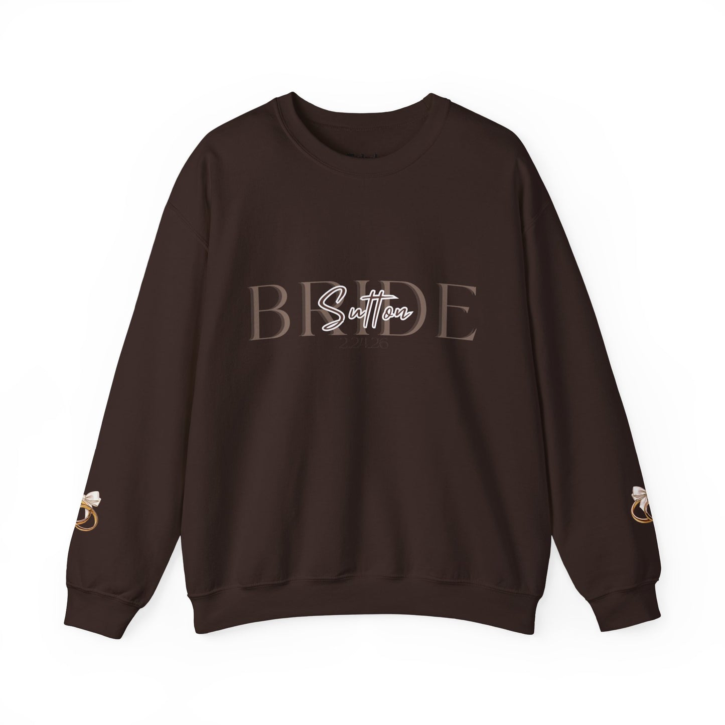 Custom Wedding Name and Date Crewneck Sweatshirt, Wedding Wear, Personalized Bridal Party Gift, Bachelorette Party, Wedding Gift