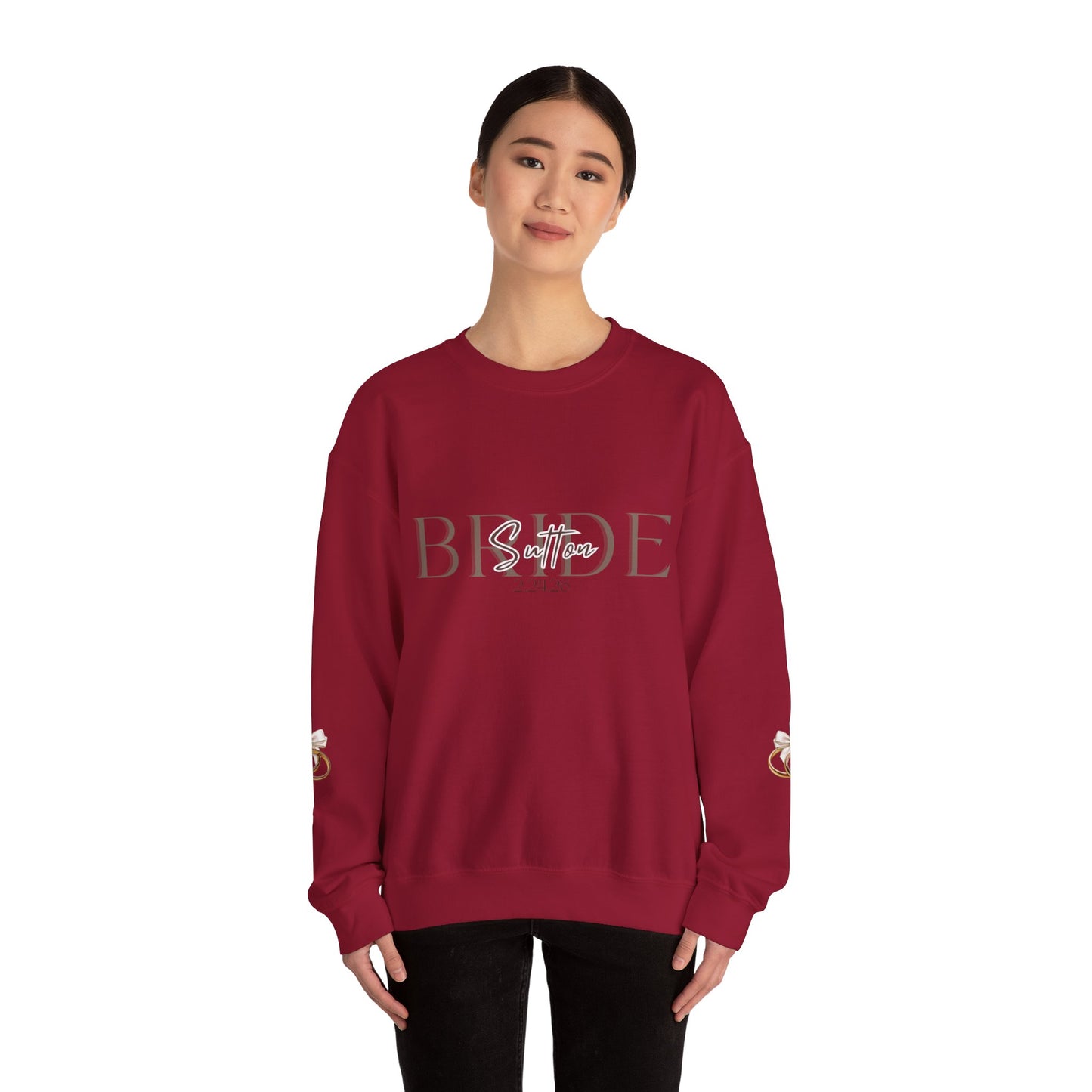 Custom Wedding Name and Date Crewneck Sweatshirt, Wedding Wear, Personalized Bridal Party Gift, Bachelorette Party, Wedding Gift