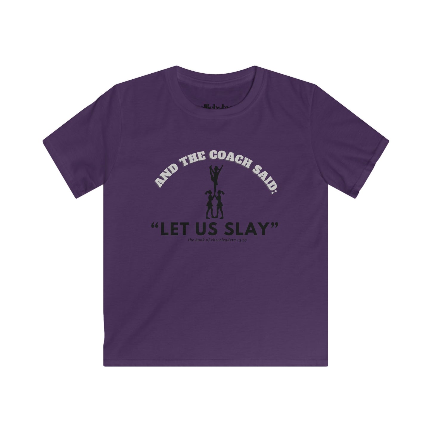Cheerleader Kids Softstyle Tee, Let Us Slay Cheerleading T Shirt, Practice Shirt for Girls, Cheer Coach Gift, Cheerleader Team Tee
